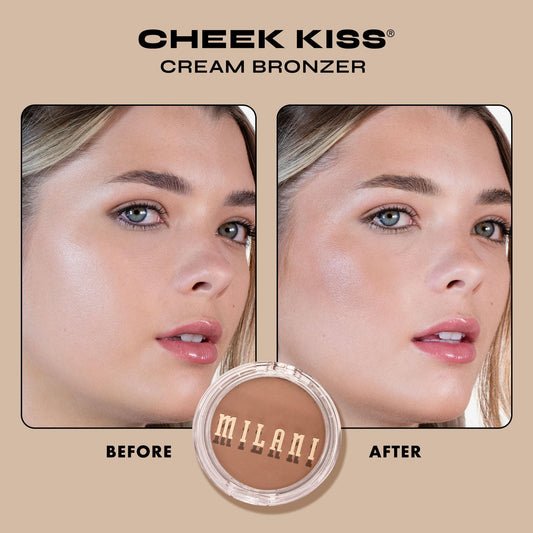 Milani Cheek Kiss Cream Bronzer, 110 - Hey Honey, Vegan & Cruelty-Free, Made in Korea, Lightweight Glow, Soft Matte Finish