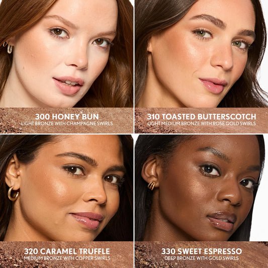 COVERGIRL TruBlend Skin Enhancer Baked Luminous Bronzer, with Hyaluronic Acid & White Rose Extract, Blends Seamlessly - 320 Caramel (Medium Bronze with Copper Swirls)
